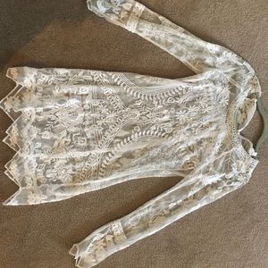 White Sheer Lace Dress